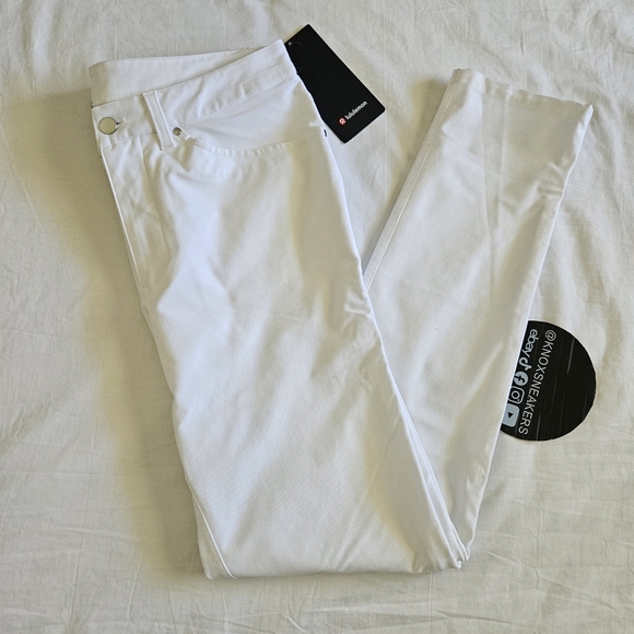 Lululemon ABC Pant Slim 34L Utilitech WHT White Men's Size 31